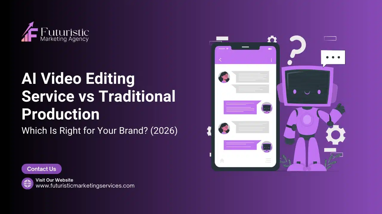 AI video editing service vs traditional video production comparison for brands