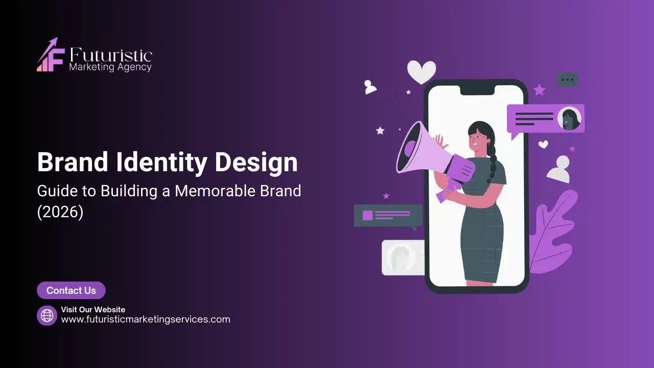 brand identity design guide 2026 showing logo color palette typography and brand guideline elements