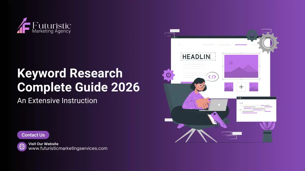 Keyword research process for SEO in 2026 showing search intent, keyword difficulty, search volume and long tail keyword strategy