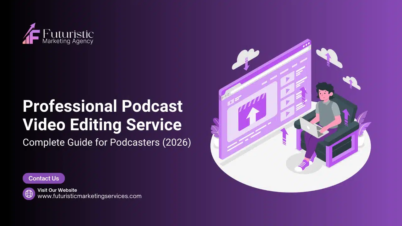 podcast video editing service workflow showing professional editing process including cutting, captions, sound optimization and social media clips