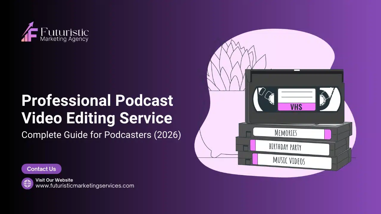 podcast video editing service showing podcast editing timeline audio waveform and video editing process