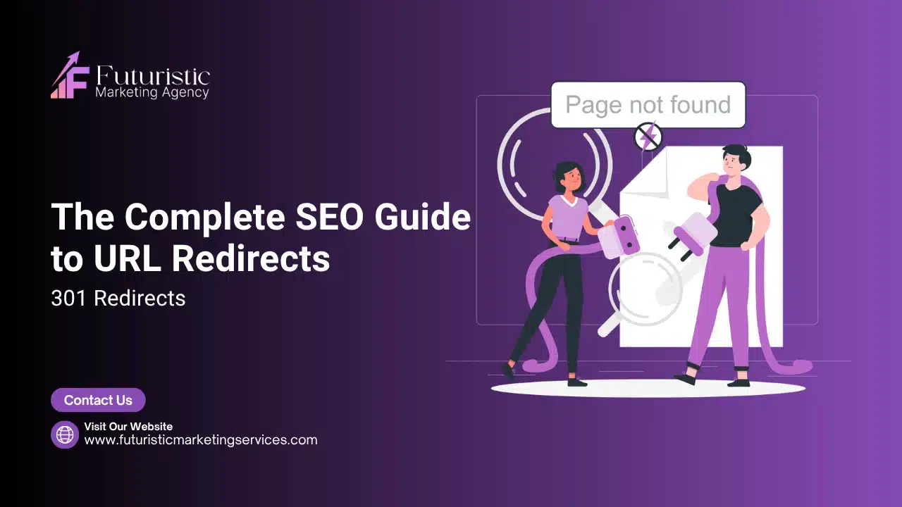 301 redirect guide showing permanent URL redirect flow, SEO signal transfer, and site migration without ranking loss