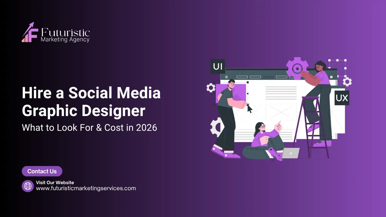 Hiring a social media graphic designer showing portfolio review, design skills, pricing, and content creation for Instagram and ads