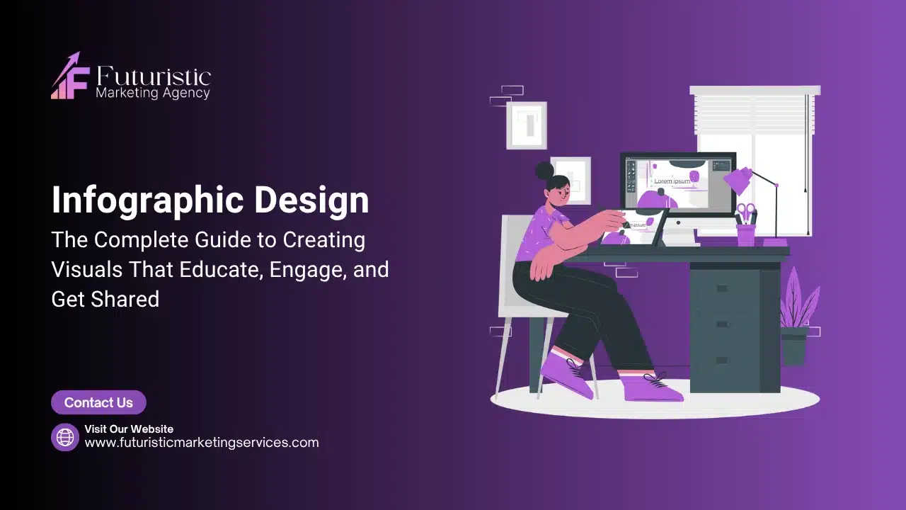 Infographic design showing data visualization charts icons and structured information for clear visual storytelling