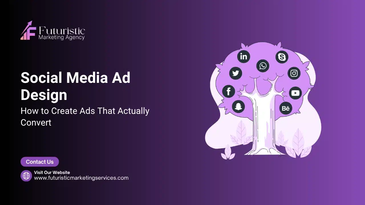 social media ad design example with visual hierarchy call to action and multi platform ad layout