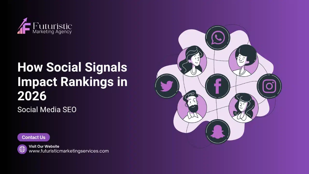 Social media SEO strategy showing how social signals like shares and engagement influence search rankings